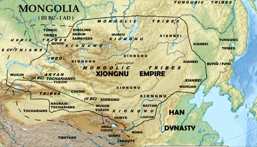 Xiongnu Hun Empire Map